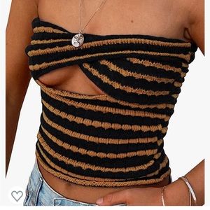 Y2K striped tube top